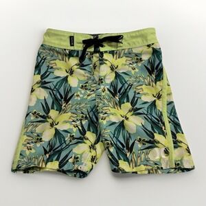 Hurley Boy's Tropical‎ Paradise Board Shorts Size 6 Hawaiian Print Neon